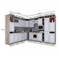 Bucatarie de Colt LEEA ART CORNER FRONT MDF ALAMO 260-320 DR. K002 / decor 225